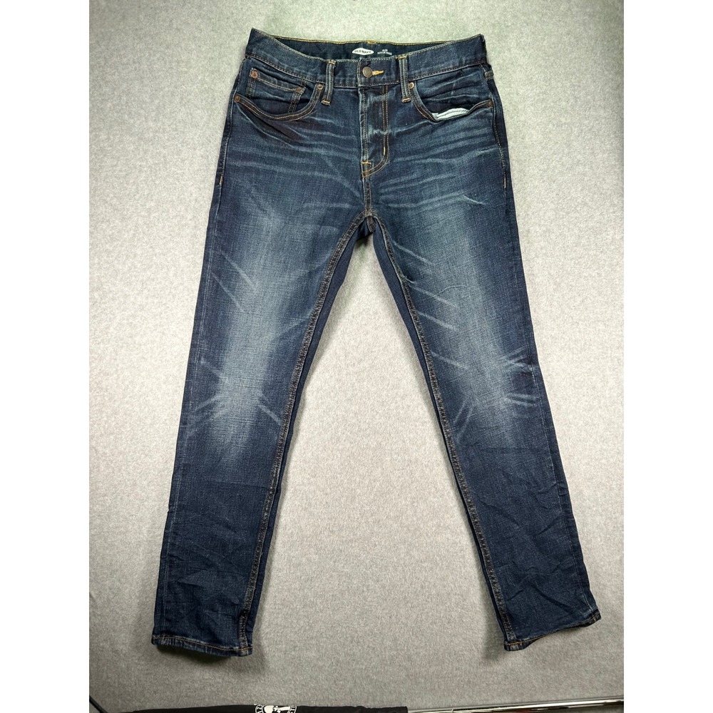 Old Navy Slim Built-In Tough Jeans Mens 29x30 Dark Wash Blue Denim Stretch 29x28